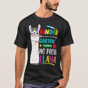 Kindergarten No Prob Llama Teacher Back To School  T-Shirt