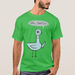 Kindergarten Oh Hello Quote Changeable Pigeon Back T-Shirt