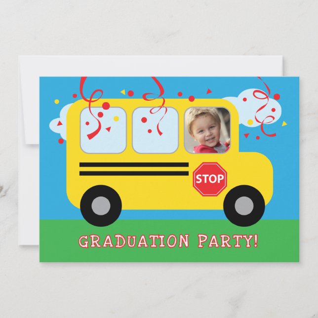 Kindergarten or Preschool Graduation Photo Invitat Invitation (Front)