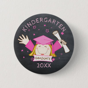 Kindergarten Pre-School Custom Girl Graduate 6 Cm Round Badge