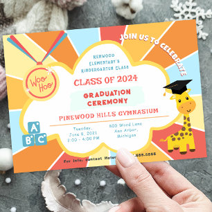 Kindergarten Preschool Graduation Ceremony Invitation