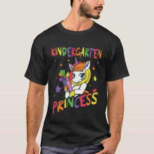Kindergarten Princess Cute Unicorn Girl Back To S T-Shirt