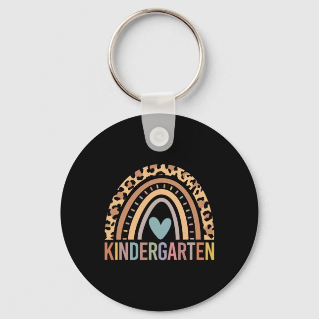 Kindergarten Rainbow Girls Boys Teacher Team Kinde Key Ring (Front)