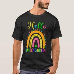 Kindergarten Rainbow Heart Team Hello Kindergarten T-Shirt