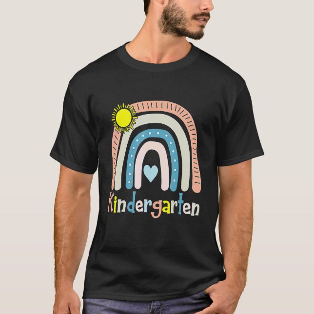 Kindergarten Rainbow Team Hello Kinderrocks Squad  T-Shirt (Front)