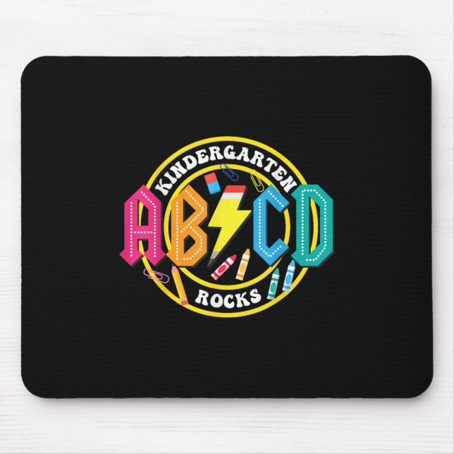Kindergarten Rocks - Abcd Back To School Teachers  Mouse Mat (Front)