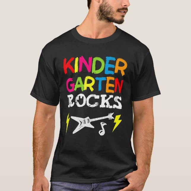Kindergarten Rocks Preschooler Back To School Chal T-Shirt (Front)