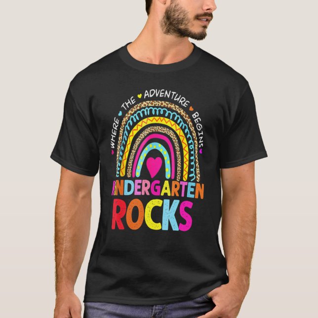 Kindergarten Rocks     Team Kindergarten Rainbow T T-Shirt (Front)