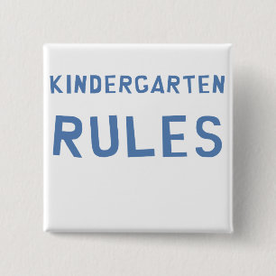 Kindergarten Rules 15 Cm Square Badge