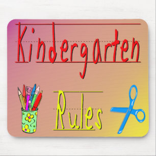 Kindergarten Rules Mouse Mat