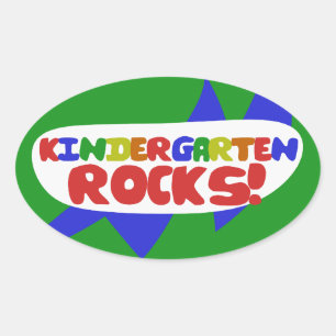 Kindergarten Rules Oval Sticker