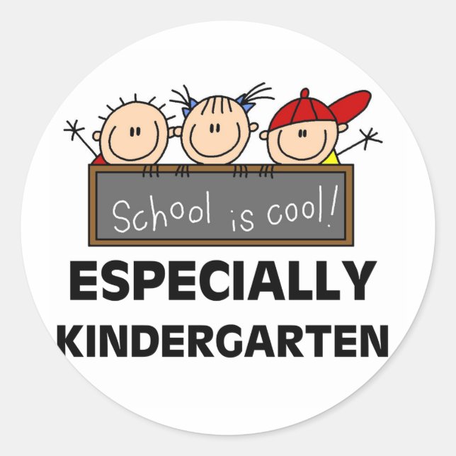 Kindergarten School is Cool Classic Round Sticker (Front)