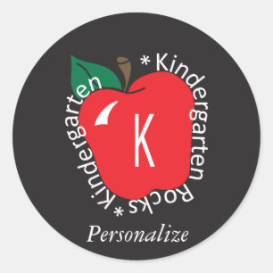 Kindergarten School Teacher Rocks Classic Round Sticker