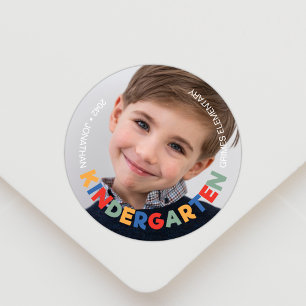 Kindergarten School Year Keepsake Photo Classic Round Sticker
