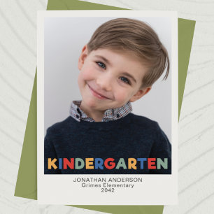 Kindergarten School Year Photo Keepsake Card