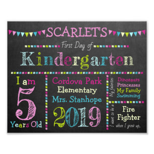 Kindergarten Sign - Back to School Chalkboard Sign