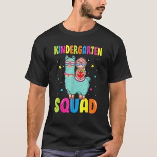 Kindergarten Squad Cute Llama Ridding Sloth Back T T-Shirt