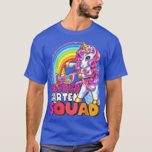 Kindergarten Squad Flossing Unicorn Gift Back To S T-Shirt