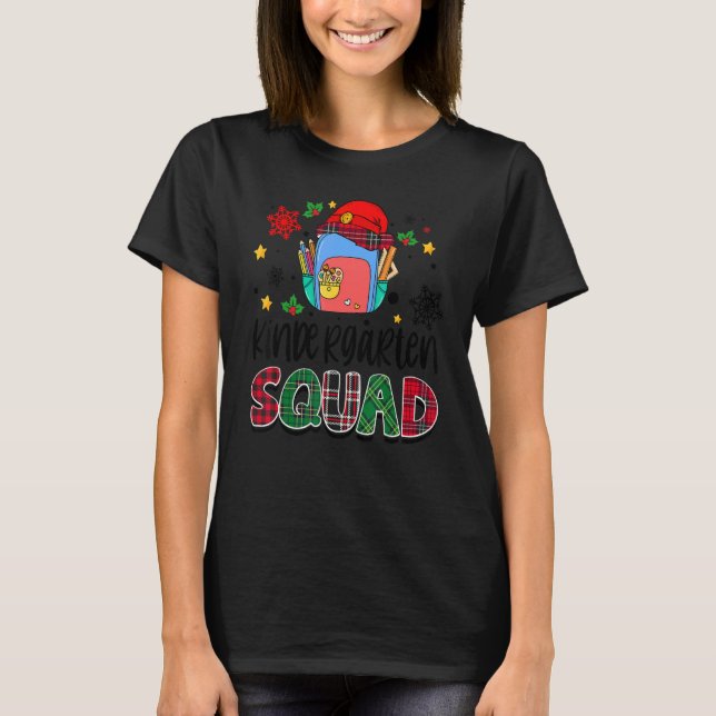 Kindergarten Squad Group Matching Christmas Pajama T-Shirt (Front)