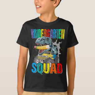 Kindergarten Squad Monster Truck Dinosaur Boys  T-Shirt
