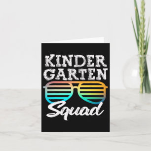 Kindergarten Squad Sungles Fun Kids Back To School Card