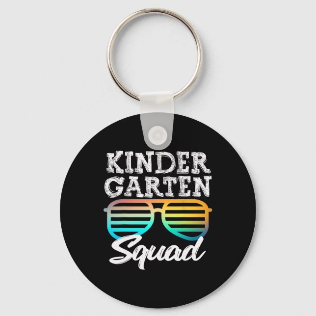 Kindergarten Squad Sungles Fun Kids Back To School Key Ring (Front)