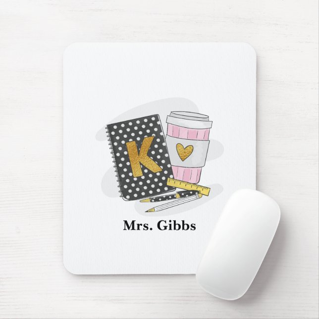 Kindergarten Teacher Appreciation Custom Black  Mouse Mat (With Mouse)