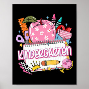 Kindergarten Teacher Back To School Apple Notebook Poster