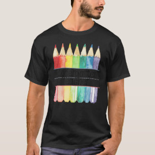 Kindergarten Teacher Back To School Cute Watercolo T-Shirt