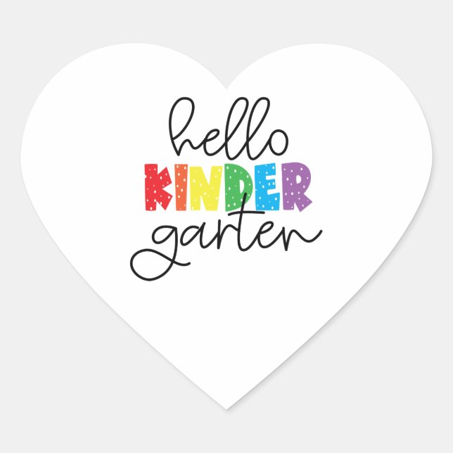 Kindergarten Teacher, Back to school Heart Sticker (Front)