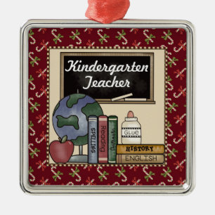 Kindergarten Teacher Christmas Keepsake Metal Tree Decoration