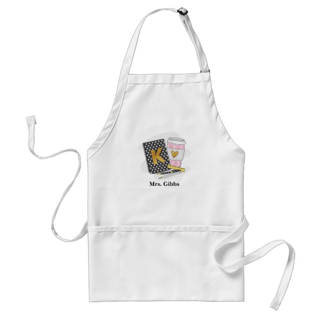 Kindergarten Teacher Coffee Notebook Custom Standard Apron (Front)