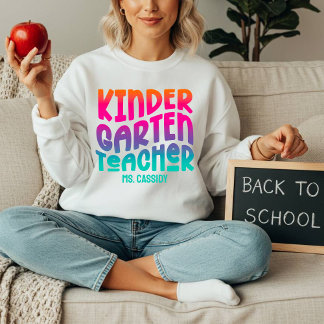 Kindergarten Teacher Colourful Ombre Design Sweatshirt