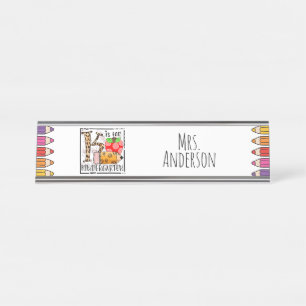 Kindergarten Teacher Desk Name Plate