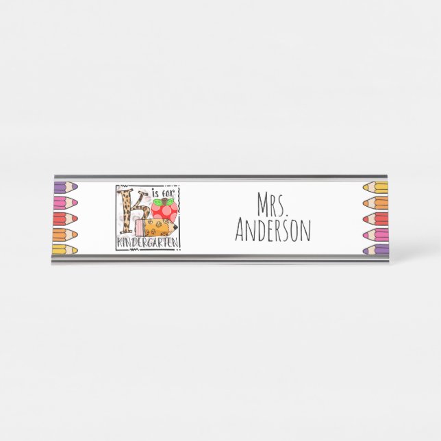 Kindergarten Teacher Desk Name Plate (Front)