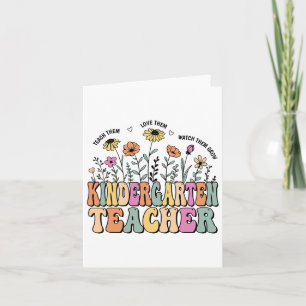 Kindergarten Teacher Flower Groovy Teacher Ck To S Card