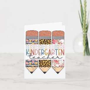 Kindergarten Teacher Fun Leopard Pencil Ck To Scho Card