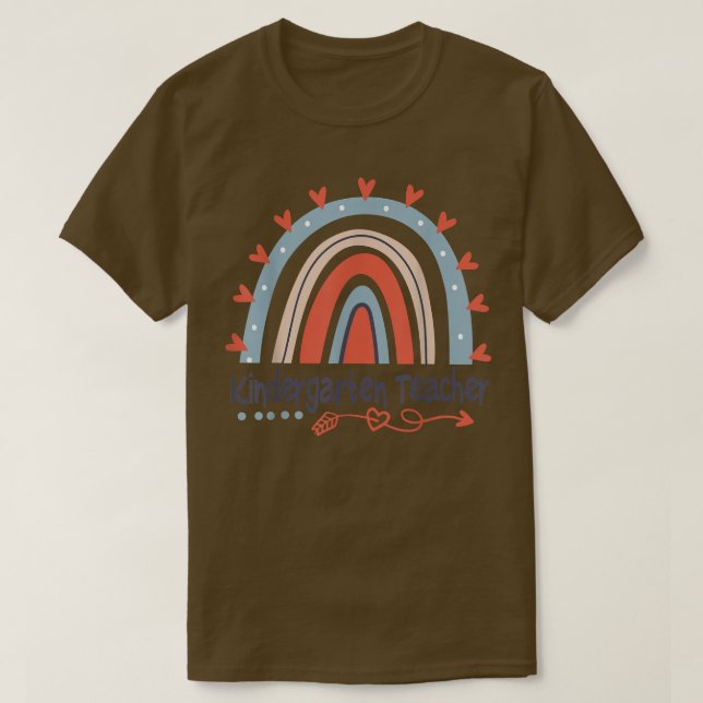 Kindergarten Teacher Funny Boho Rainbow Back To Sc T-Shirt (Design Front)