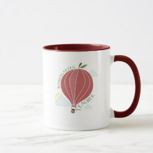Kindergarten Teacher Hot Air Balloon Apple Mug