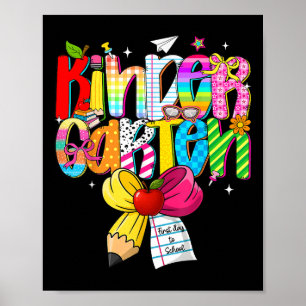 Kindergarten Teacher Kids Preppy Back To School Ki Poster
