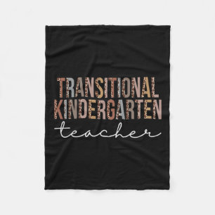 Kindergarten Teacher Leopard Appreciation Women Fleece Blanket