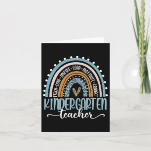 Kindergarten Teacher Leopard Rainbow First Day Of  Card