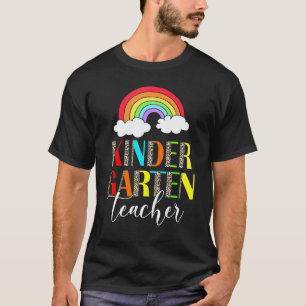 Kindergarten Teacher Leopard Rainbow Teacher's Da T-Shirt