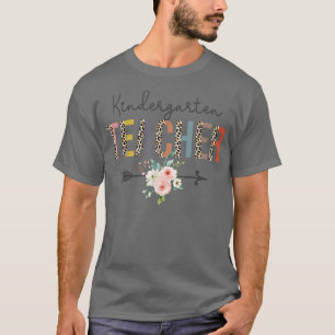 Kindergarten Teacher Leopard Teacher's Day Teach L T-Shirt