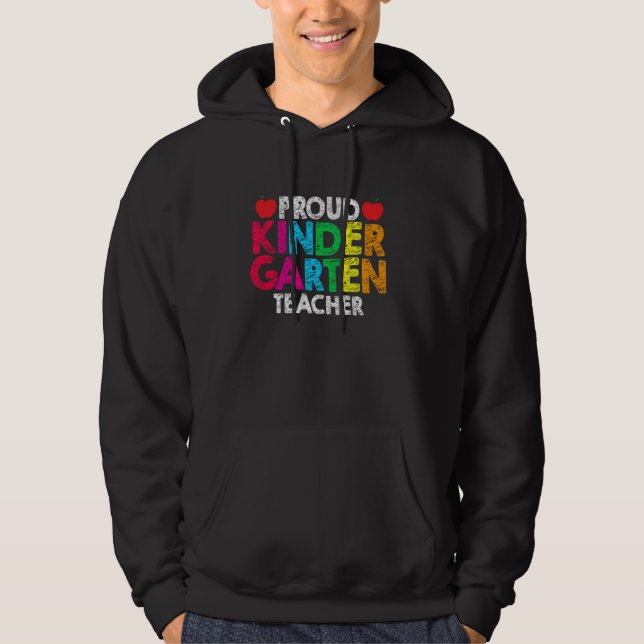 Kindergarten Teacher Life School Education Rainbow Hoodie (Front)
