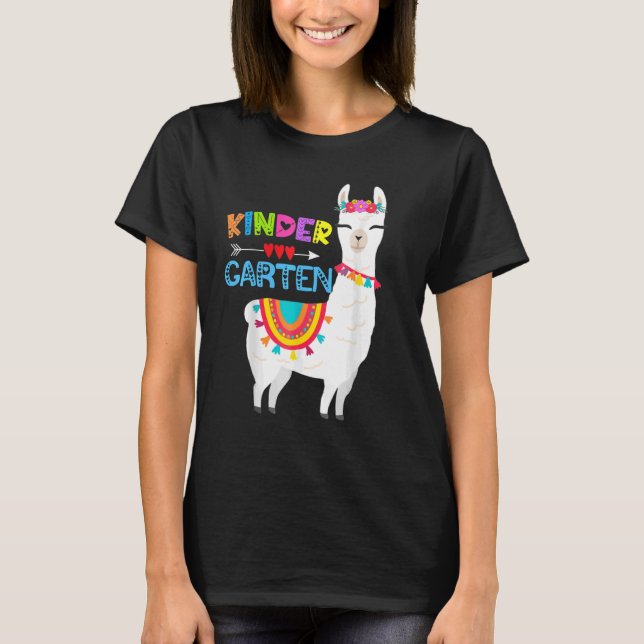 Kindergarten Teacher No Prob Llama First Day Girls T-Shirt (Front)