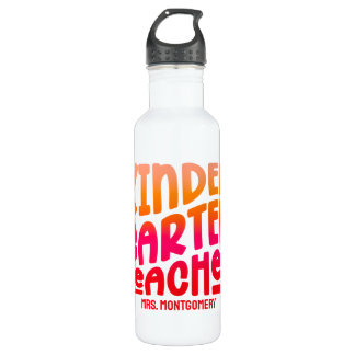 Kindergarten Teacher Orange Red Ombre 710 Ml Water Bottle