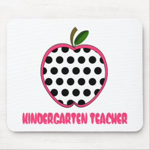 Kindergarten Teacher Polka Dot Apple Mouse Mat