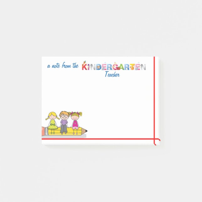 Kindergarten Teacher Post-it Notes (Front)