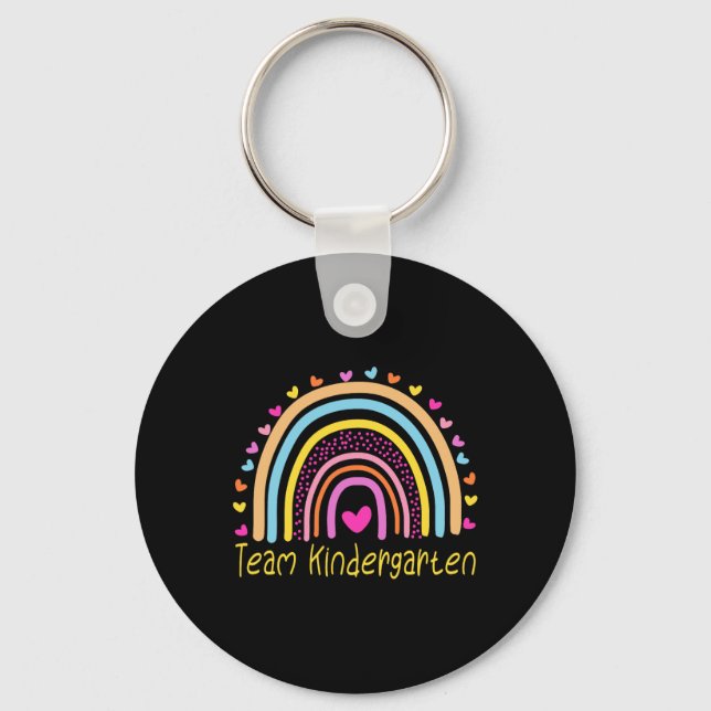 Kindergarten Teacher Rainbow  Key Ring (Front)